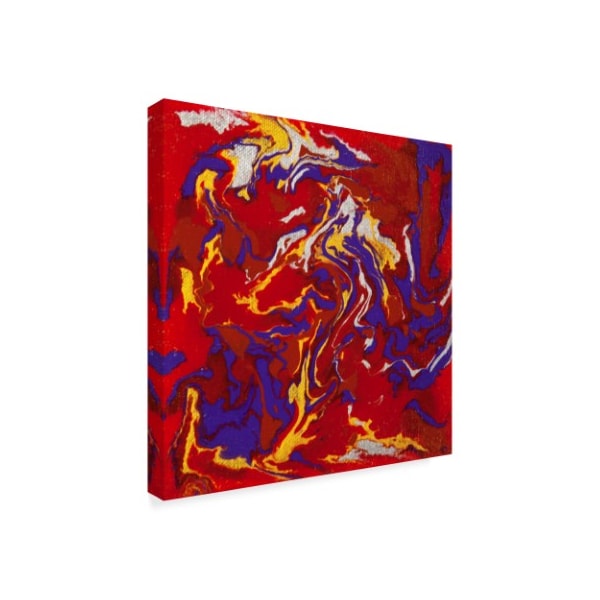 Hilary Winfield 'Liquid Industrial Red Blue' Canvas Art,24x24